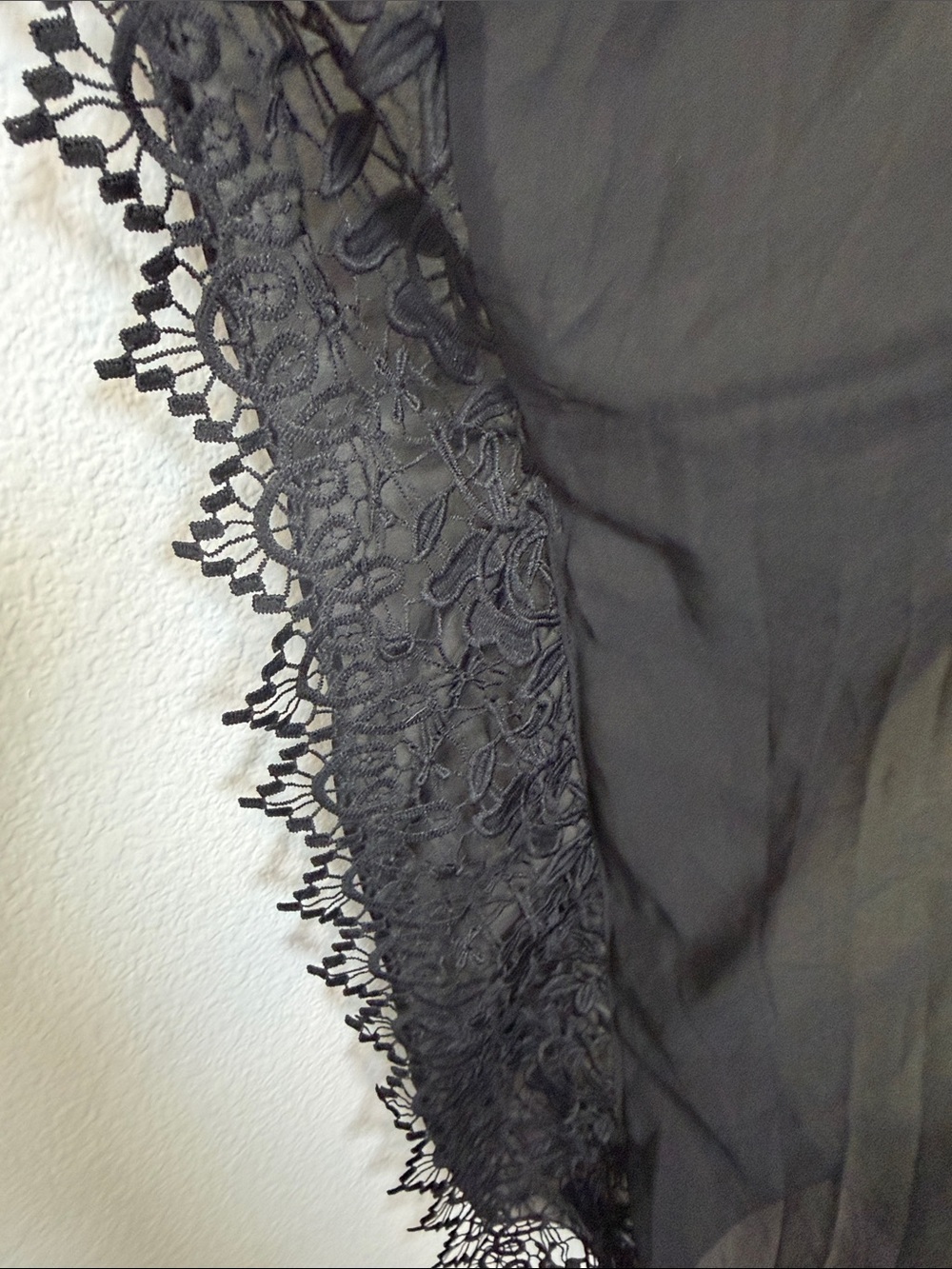 Black Sheer Kimono Cardigan Lace Crochet Sleeve Cover Up - Picture 9 of 10